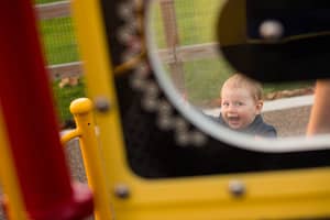 Toddler laughing