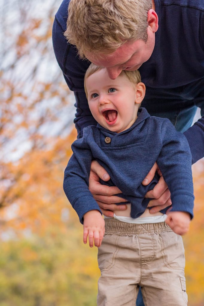 Father holding his son